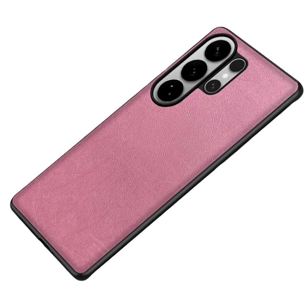 Чехол для Samsung Galaxy S25 Ultra с шелковистой текстурой, покрытие из ПУ-кожи, защитная задняя крышка телефона из ПК и ТПУ