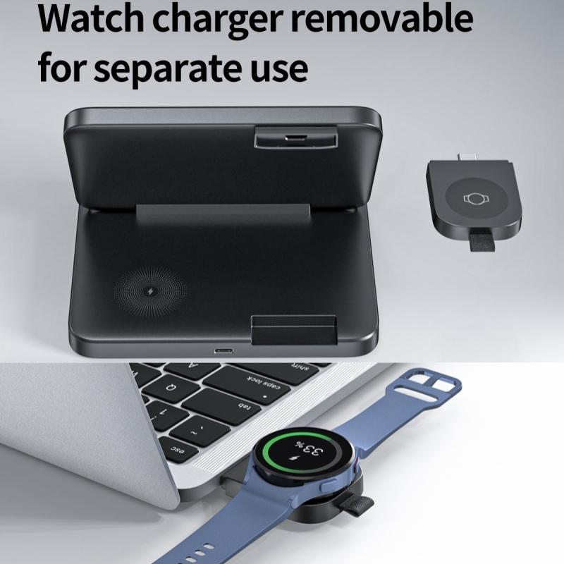 3 в 1 складное беспроводное зарядное устройство, многофункциональная портативная док-станция для быстрой зарядки 15 Вт для телефонов Samsung, наушники для часов