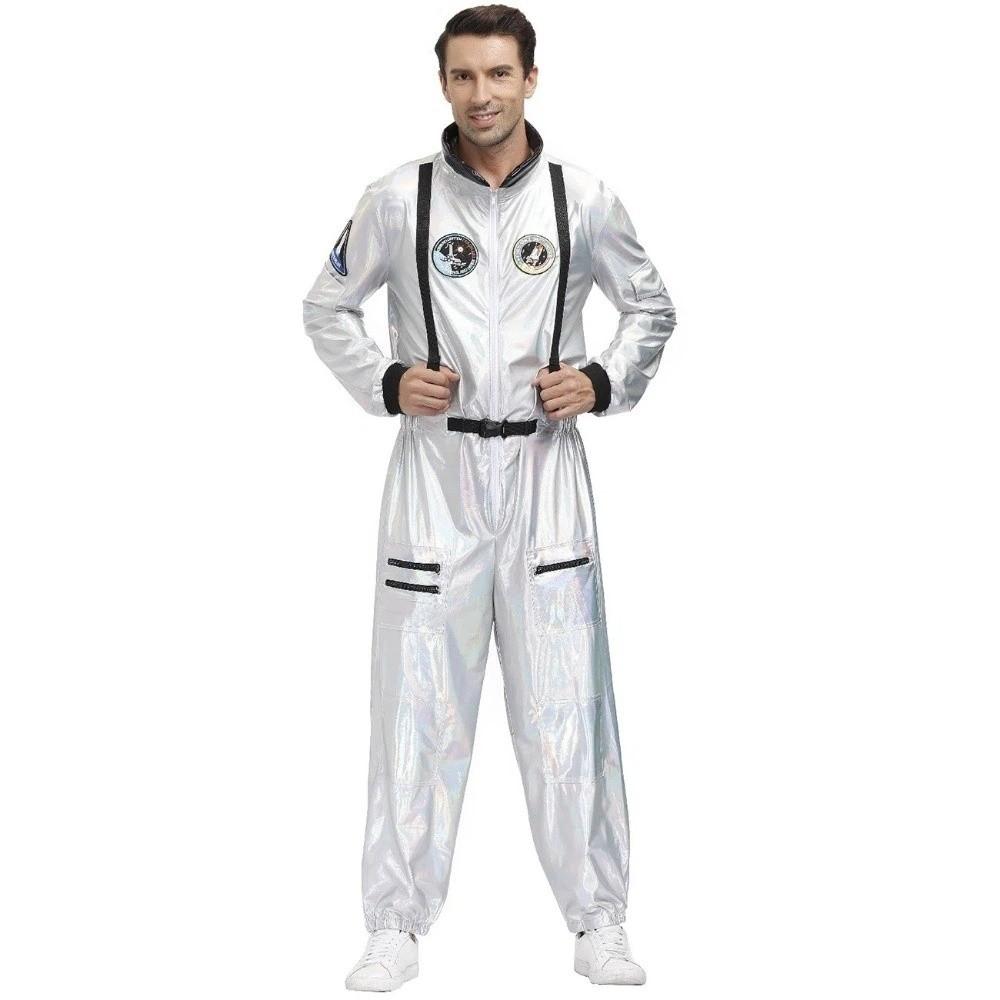Dress Up Astronaut Costume Halloween Spaceman Jumpsuit Cosplay Outfit Carnival Theme Party
