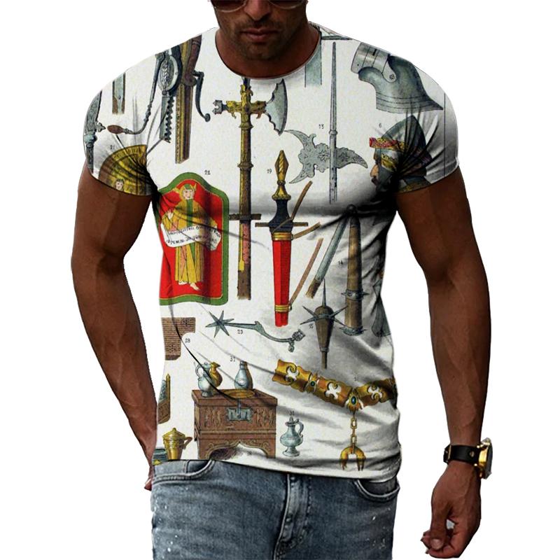 Летние Ретро египетские фрески графические футболки мужские повседневные личности крутая футболка с 3D принтом хип-хоп Harajuku футболка с короткими рукавами
