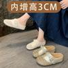 Inner Height Increase Hollow Woven Bag Head Half Slippers Women's Summer Outer Wear 2025 New One-pedal Lazy Muller Cool Slippers