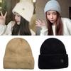 Пушистая шапка для защиты ушей, толстые вязаные шапки-бини, шапки-пуловеры, универсальная милая мягкая модная теплая осенне-зимняя шапка