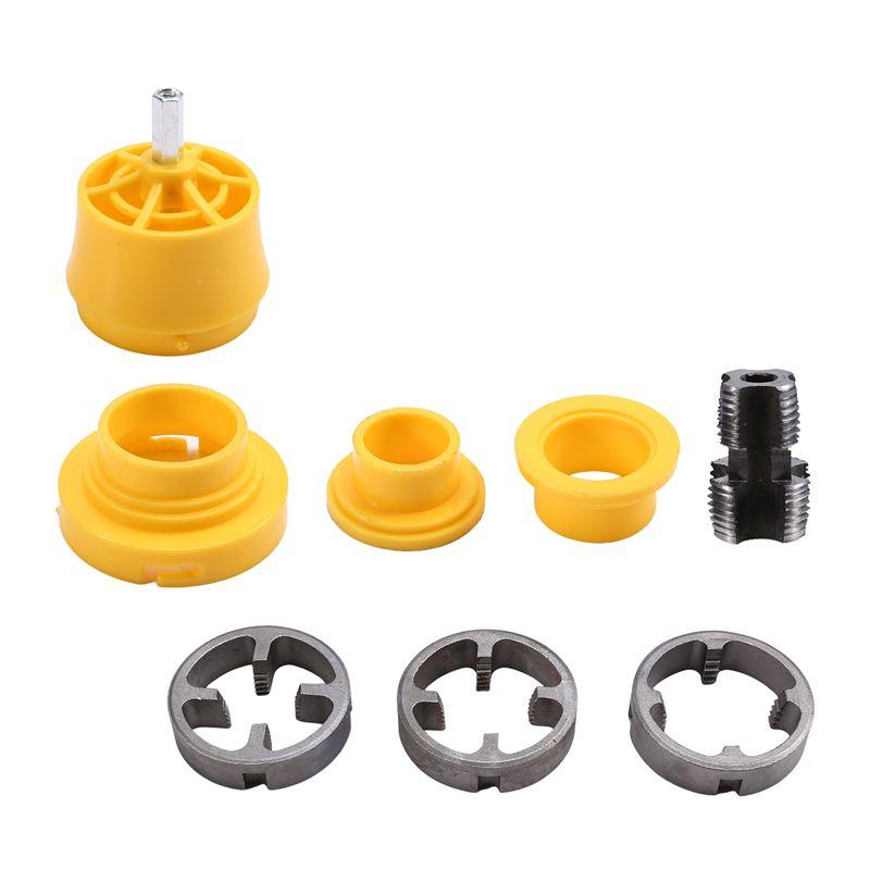 AEE4-PVC Thread Maker Tool Pipe Threader Plumbing Tool Kit Pipe Threader Set 1/2In 3/4In 1In Dies Plastic Pipe Tap Die Set