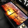 Jesus and Cross Gaming Mouse Pad  NonSlip Rubber Base Desk Mat Office Believer Gift Religious Art Design Keyboard Pad