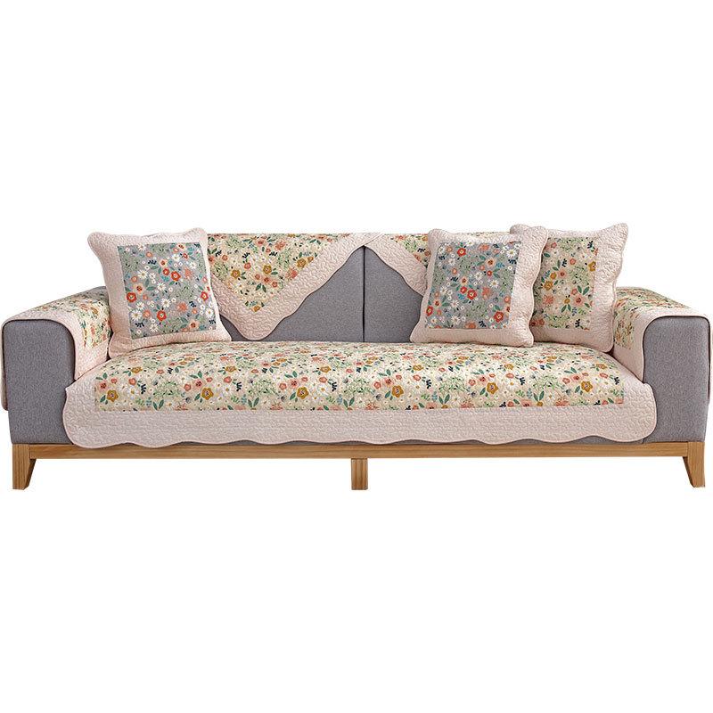 Новая пасторальная подушка в корейском стиле, моющаяся хлопковая лоскутная подушка для дивана, универсальный моющийся стеганый чехол для дивана на четыре сезона