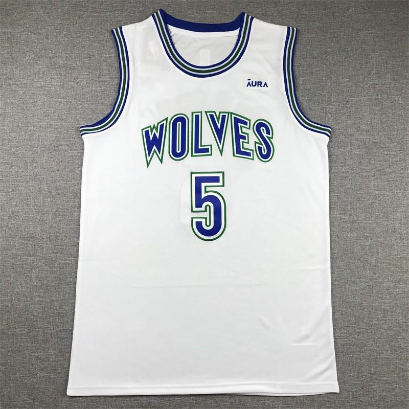 Mens Minnesota Timberwolves 5 Anthony Edwards Basketball Jersey Cotton Blend Athletic Wear Practice Game