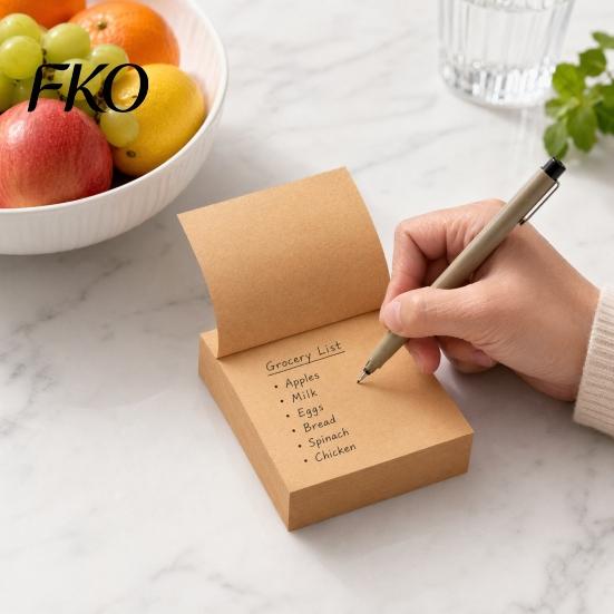 Reusable Stick Notes Notes, 4x4in Self-Stick Cube Pads, 400 Thick Paper Sheets/Pad Adhesive Memo Pads for Office, School, Home