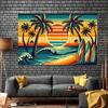 1 piece of vibrant summer beach surfing sunset background decoration a colorful polyester fiber party banner