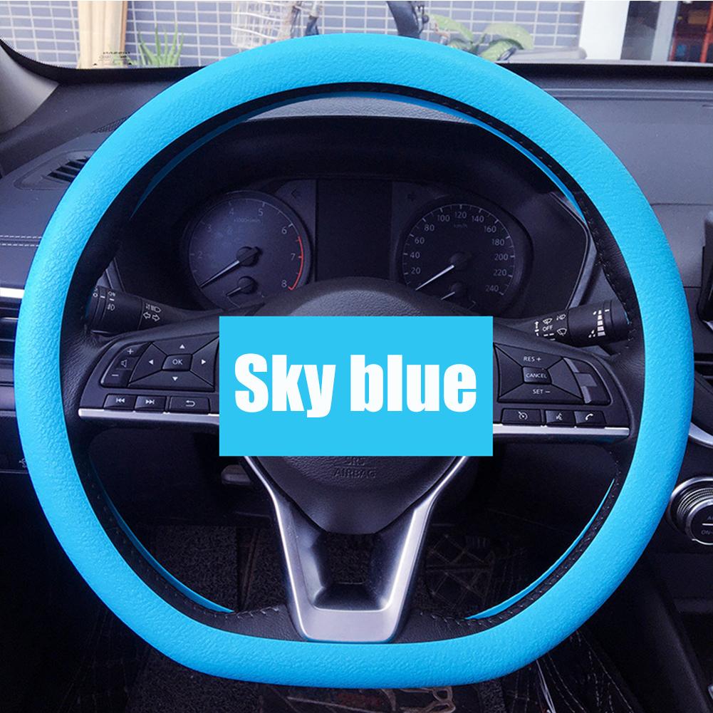 Universal Car Silicone Steering Wheel Cover Elastic Non-Slip Cover For 32-47cm Steering Wheel Multi Color Car Decor Accessories