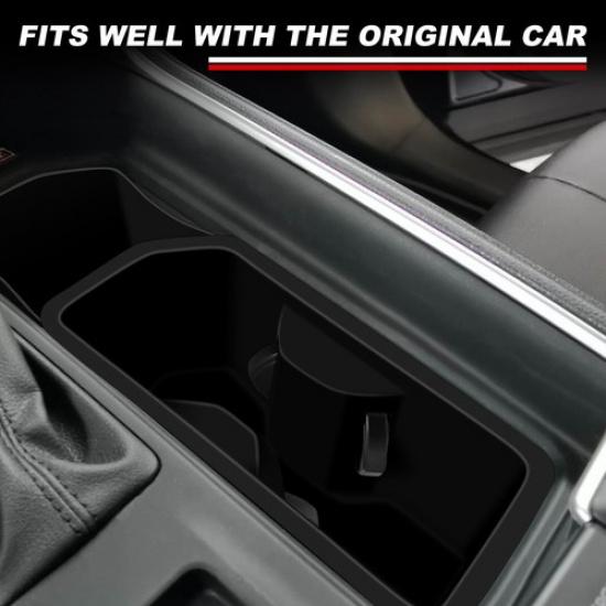 Black Silicone Center Console Cup Holder Trim For Toyota Grand Highlander 2024+