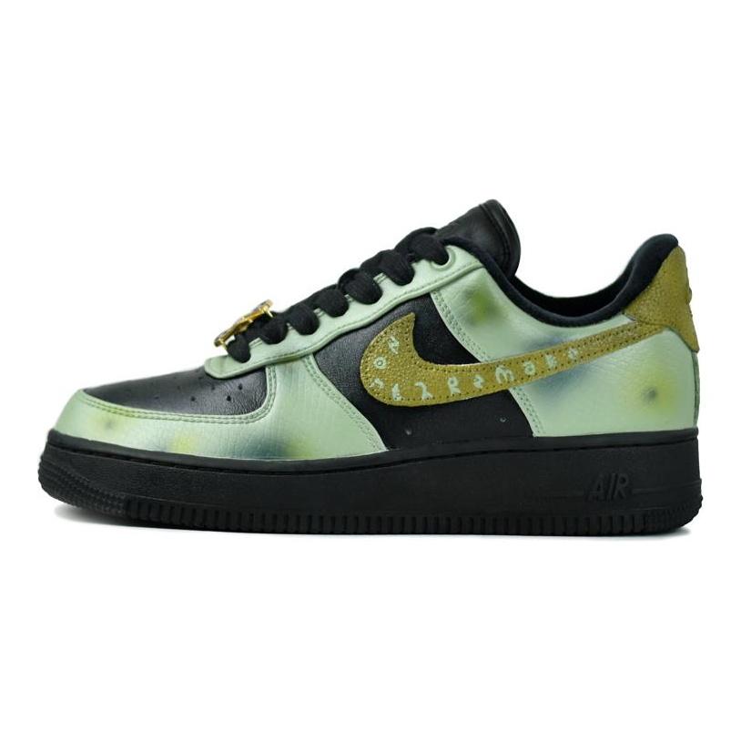 Nike Air Force 1 Slip Resistant Abrasion Resistant Low top Skateboard Shoes Women's Emerald Green DX6035-001(Team679-)