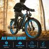 Electric Bicycle Adult Vitilan H5 1000Wx2 Motor LCD Display 52V 25AH Shimano 7 Speed All Terrain Ebike Max Load 150Kg Blue