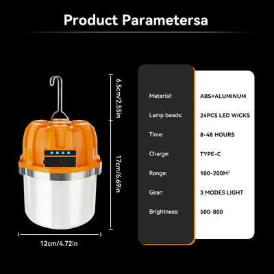 Портативные фонари для кемпинга, светодиодные фонари с зарядкой от USB, аварийные лампы для кемпинга, мощные фонари для палаток, патио, веранды, сада