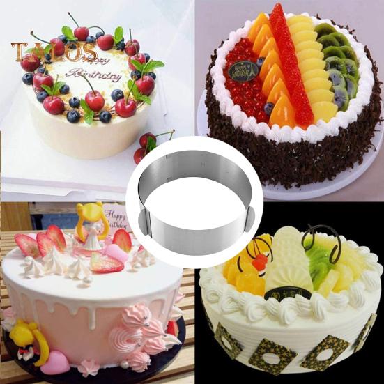 6-12 дюймов Регулируемое кольцо для торта из нержавеющей стали, кольцо для выпечки, форма для торта, многоразовая пищевая форма для выпечки, инструмент для выпечки