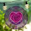 Elegant 3D Mandala Wind Chime - Romantic Pink Rose Metal Design, Outdoor Garden Decor with Soothing Wind-Powered Chimes for Patio