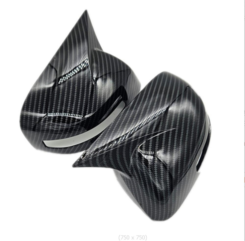 Carbon Fiber Look Side Wing Mirror Cover Cap Trims For Honda Civic 9th 2012-2015