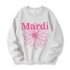 Womens Oversized Round Neck Daisy Print Sweatshirt Korean Style Winter Casual Top