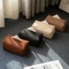 Роскошная водонепроницаемая кожаная коробка для салфеток с плетением из ротанга.