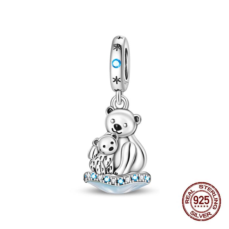 Зимние Шармы Медь Лось Медведь Санта Клаус Шармы Бусины Подходят для Оригинальных Браслетов Для Женщин Сделай Сам Праздничные Ювелирные Изделия Подарки