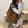 Женская вельветовая сумка на плечо большой вместимости с леопардовым принтом, сумка-тоут под мышкой, сумка-шоппер, кошелек-клатч с мини-кошельком KTY