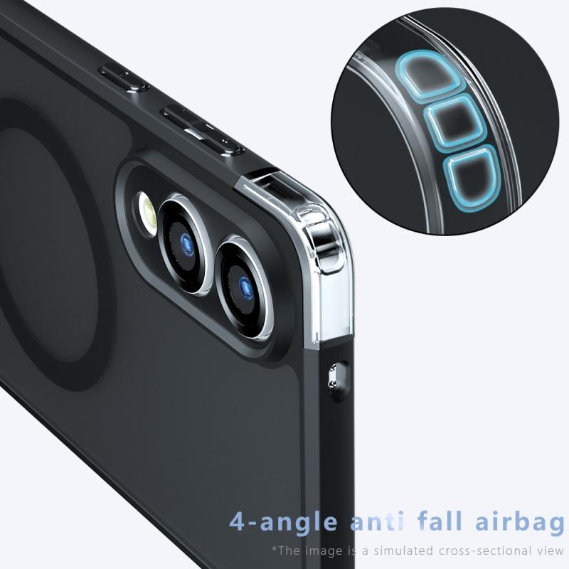 Для Samsung Galaxy S25 Plus Ultra Edge FE Чехол Матовый Magsafe Ударопрочный Встроенная Подушка Безопасности Уголок Нежелтеющий Материал Мягкий Чехол