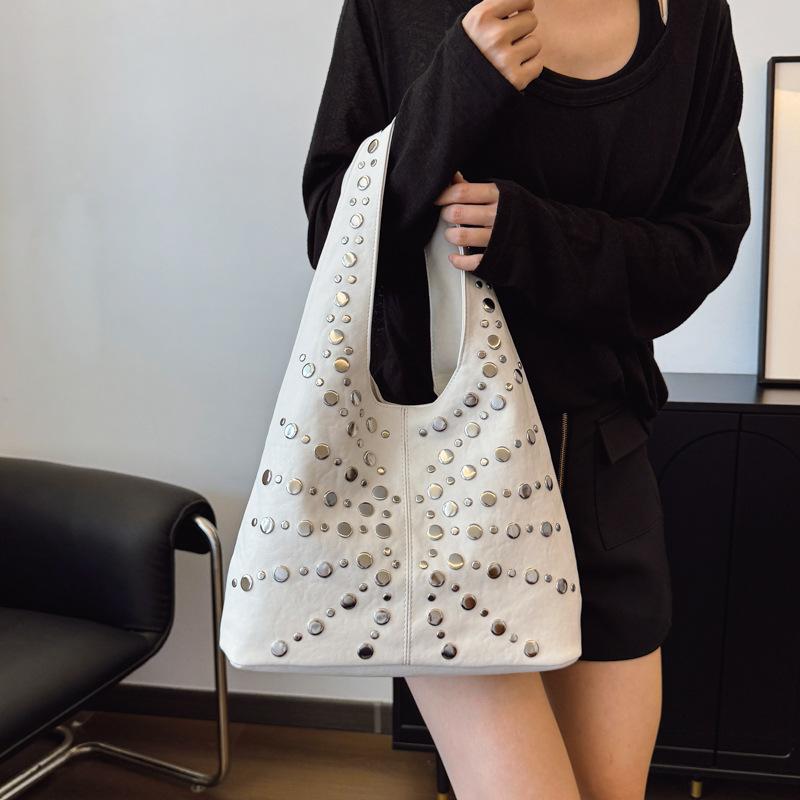 Bag 2025 New European and American Fashion Rivet Punk Style Handbag Women's Casual Shoulder Underarm Bag Tide