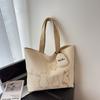 Simple Cartoon Tote Bag 2025 Autumn New Fashionable Simple and Large-capacity Korean Casual Shoulder Bag Is Foreign
