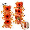 Lifelike Butterfly Leaf Wreath Artificial Fall Sunflower Wall Hanging, Maple Garland with Butterfly, Autumn Realistic Floral Harvest for Indoor