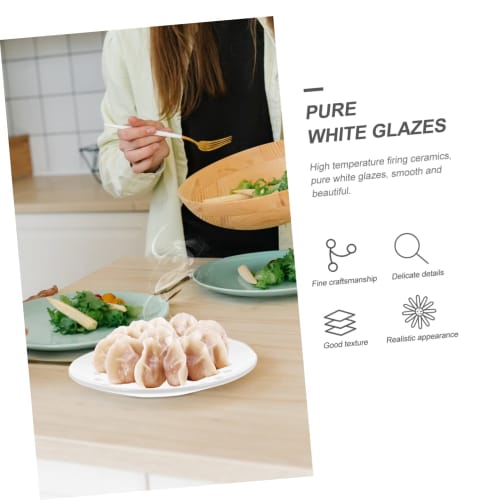 Operitacx Multi-Ceramic Steamer, Home Food Steamer with Steaming Plate, Food-Grade Heat-Resistant Cookware for Fish and Dumplings