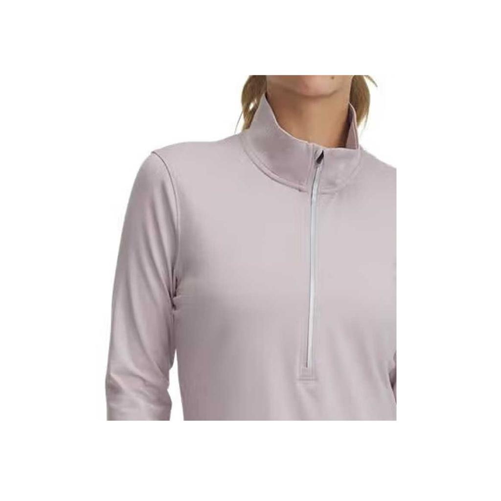 Under Armour Квалификатор Мода Удобная Беговая Футболка с Длинным Рукавом Женские Топы Рассветно-Серый Розовый 1379349-009