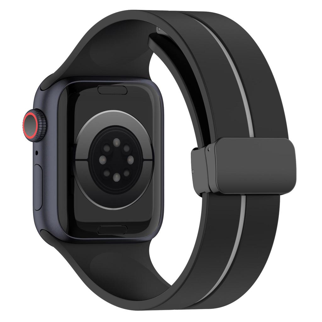 Силиконовый магнитный ремешок для Apple Watch SE - Однотонный ремешок с откидной застежкой