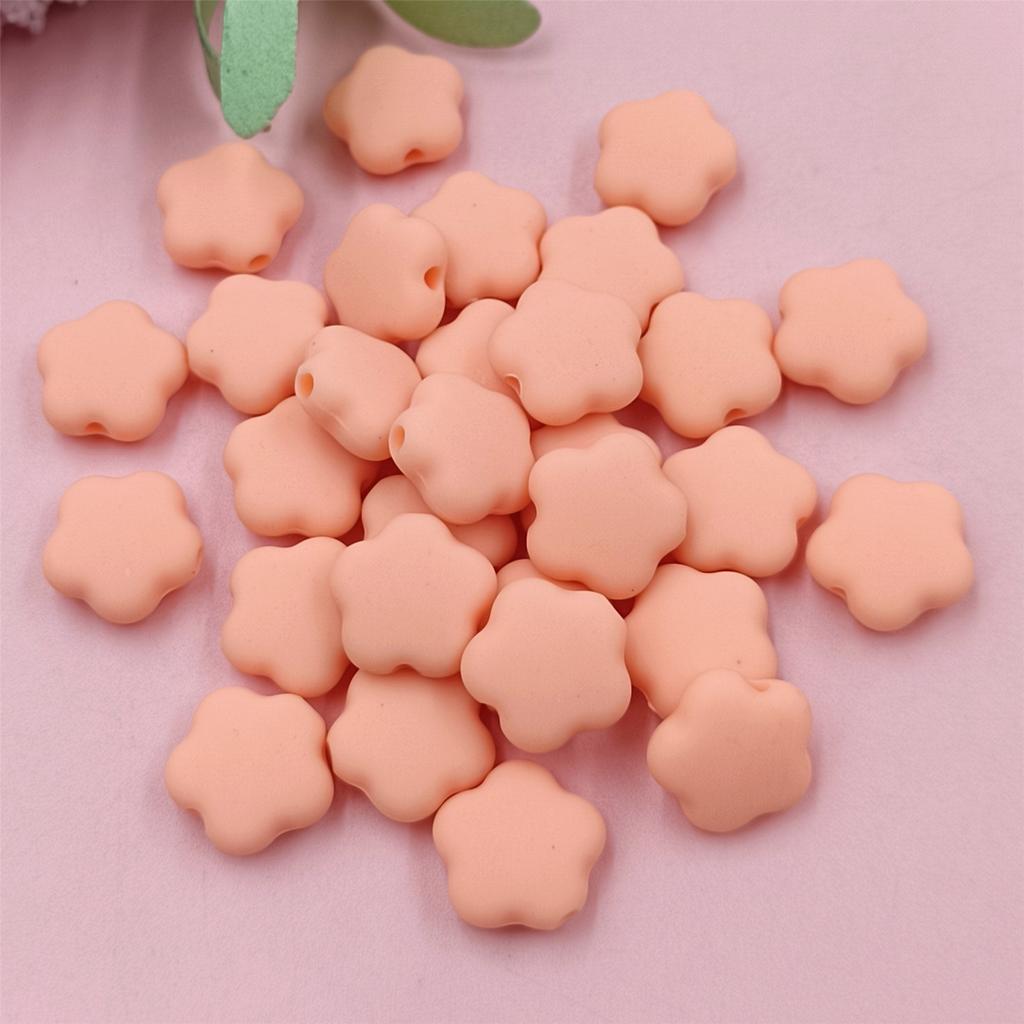Creative DIY Necklace Fashion Rubber 30PCS 10 Colors Loose Beads Flowers Beads Jewelry Making 15*7mm Bracelets