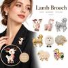 Shiny Rhinestone Sheep Brooch Faux Pearl Lapel Pin Gifts Cardigan Clip  Clothing Accessories