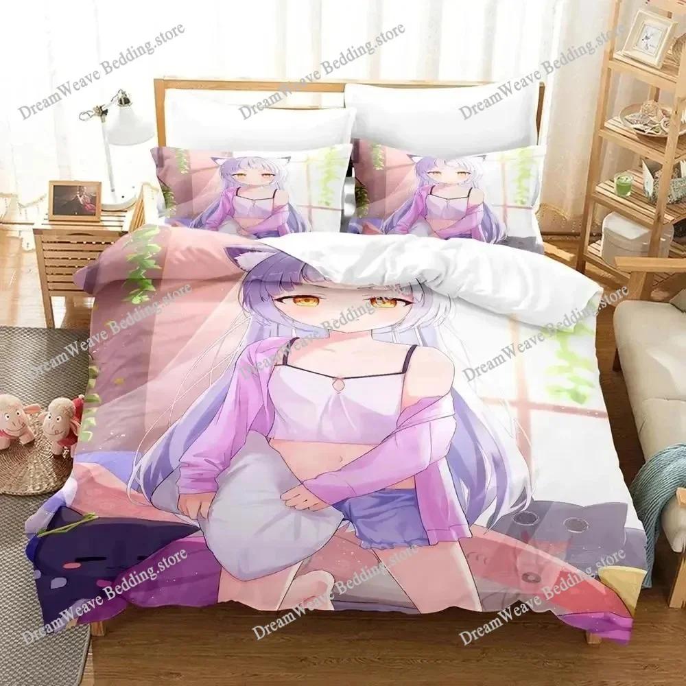 Murasaki Shion Роскошный Комплект Постельного Белья Япония Аниме Мультфильм Пододеяльник Комплект Одеяло Покрывало Размер Twin Single Печатный Домашний Текстиль9