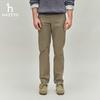 HAZZYS Men's Autumn Cotton-Blend Commuter Straight-Leg Trousers