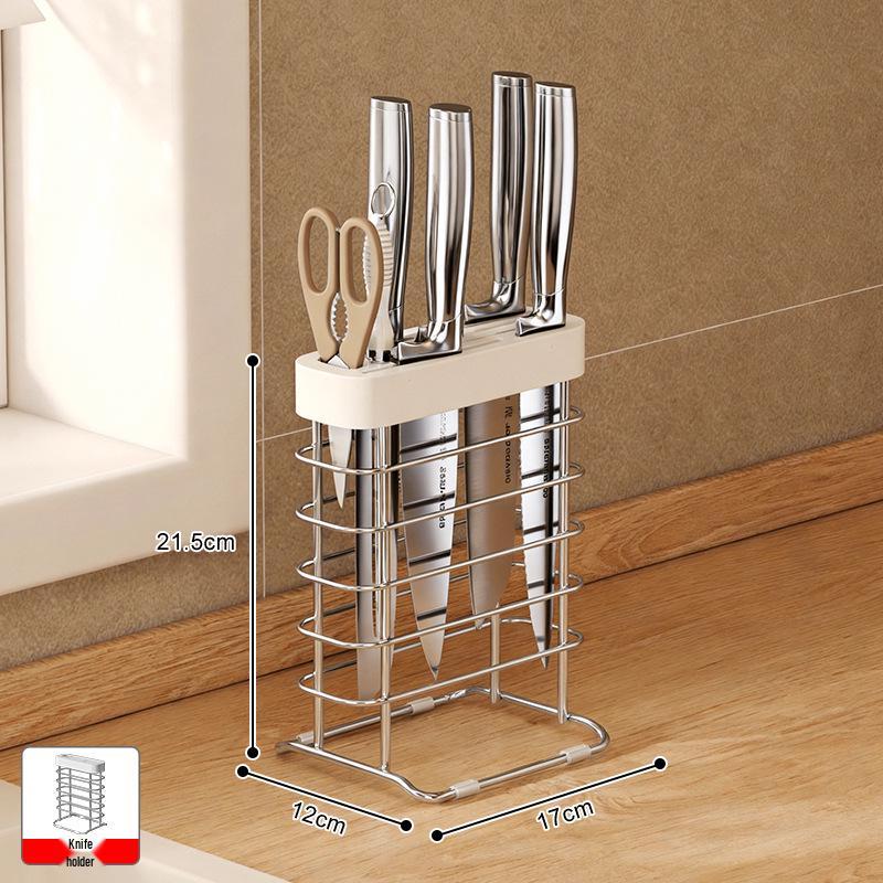 Кухонная полка-органайзер из нержавеющей стали 304 с держателем для палочек, блоком для ножей и местом для разделочной доски