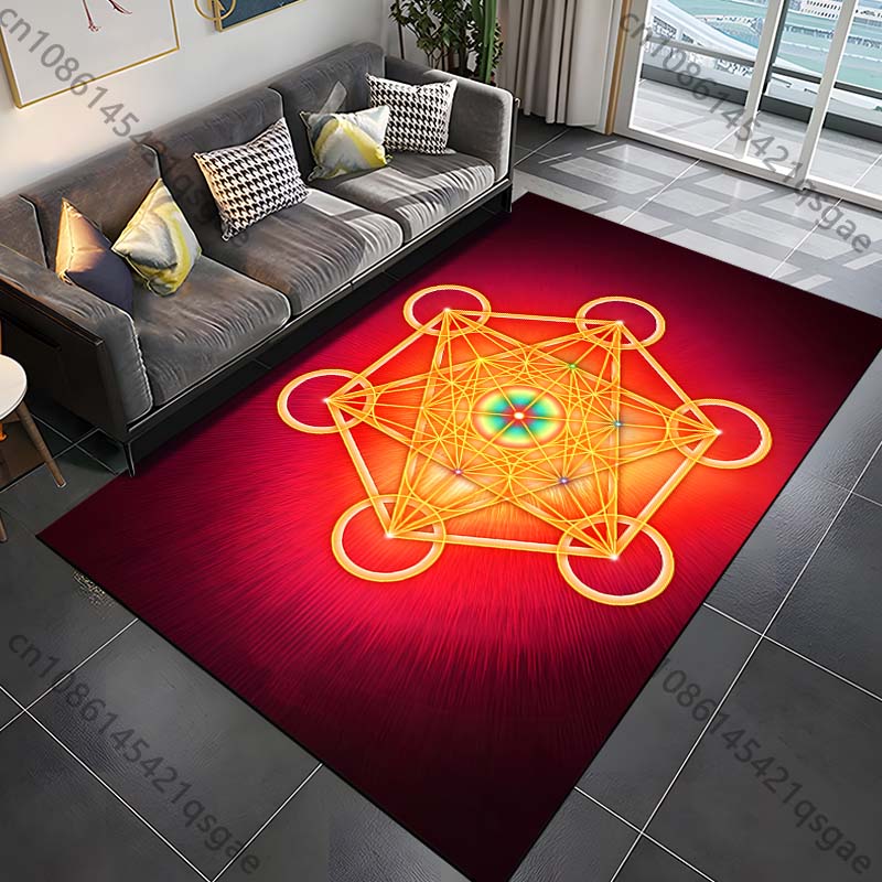 Origin of The World Metatron's Cube Pattern Rug Carpets for Bedroom Living Room Sofa Mat Creative Door Mat Area Rug Home Decor