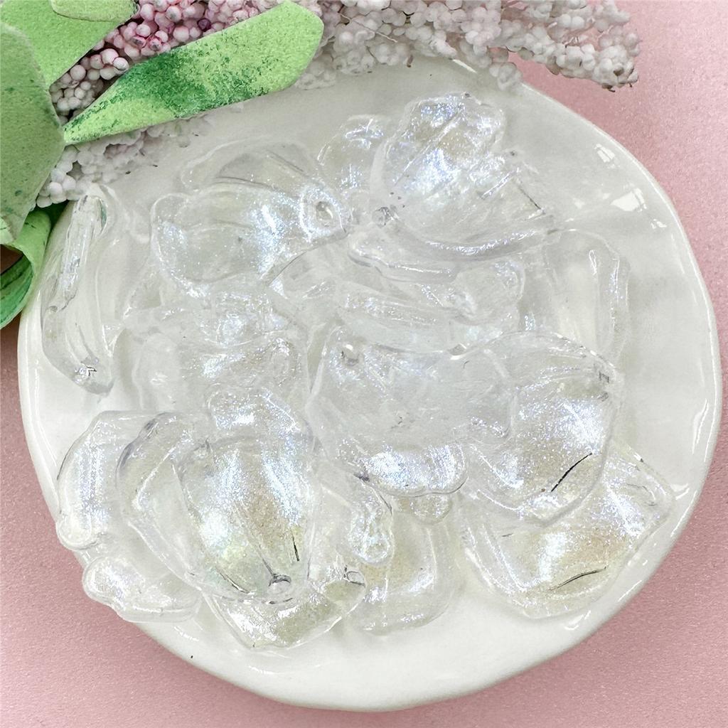 Pendant Keychain DIY Beads Creative Making Material Shiny Accessories 20Pcs Large Petal Jewelry 20.6*22.9mm Earrings Acrylic