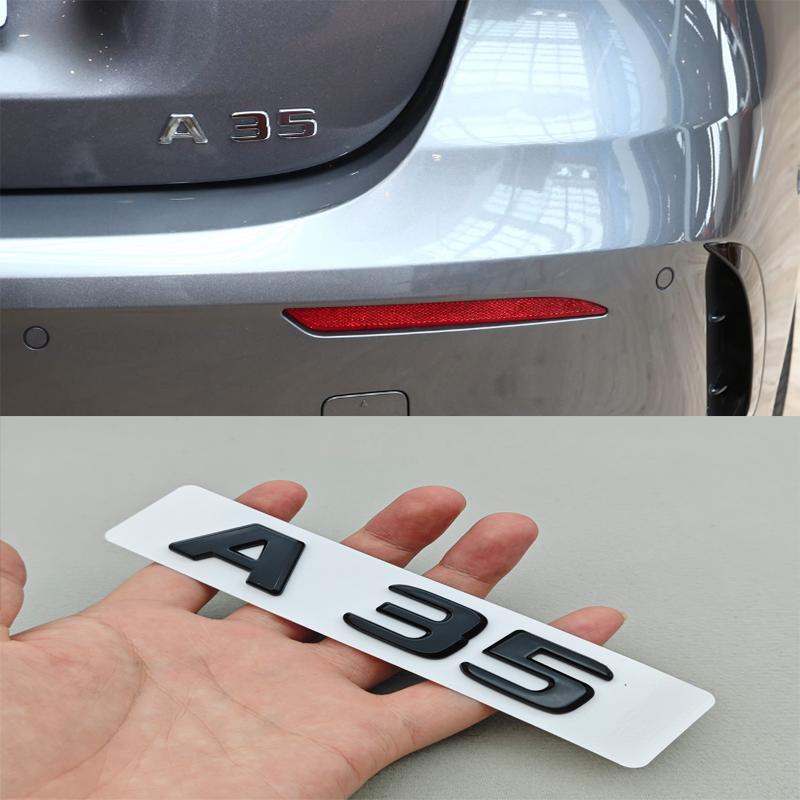 3D ABS Sticker Car Logo A35 A45 A45S Letter Rear Trunk Emblem Nameplate For Mercedes Benz A Class A35 A45 A45S W177 W176 V177 AN1 b18