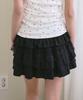 The Green Lab Lace Tiered Mini Skirt [Black]