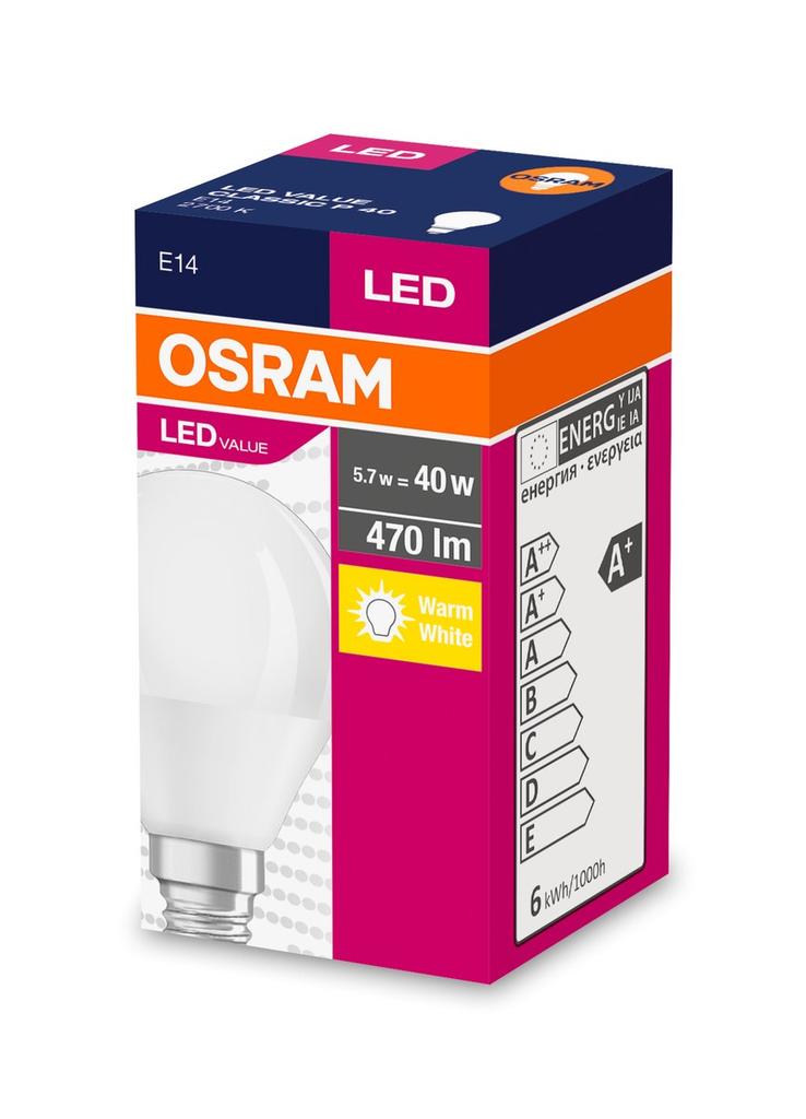 LED bulb VALUE CLP40 E14 5.5W 2700K 470lm 230V 827