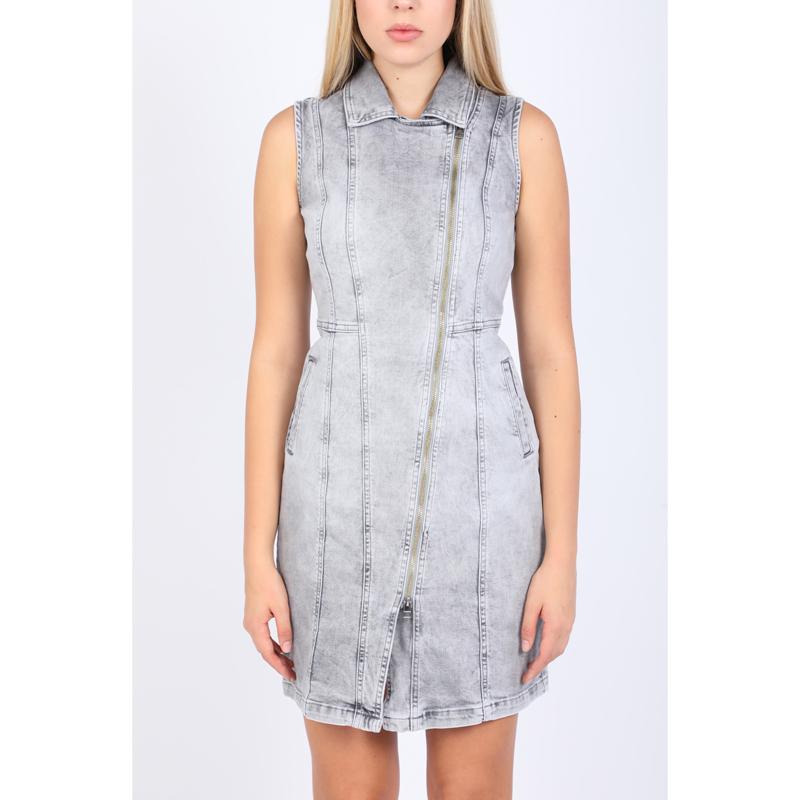 Женское джинсовое платье на молнии