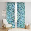 Beautiful Indian Bohemian Psychedelic Hippie Ombre Window Curtain Panels for Bedroom, Living, Balcony (Green Blue Flower)