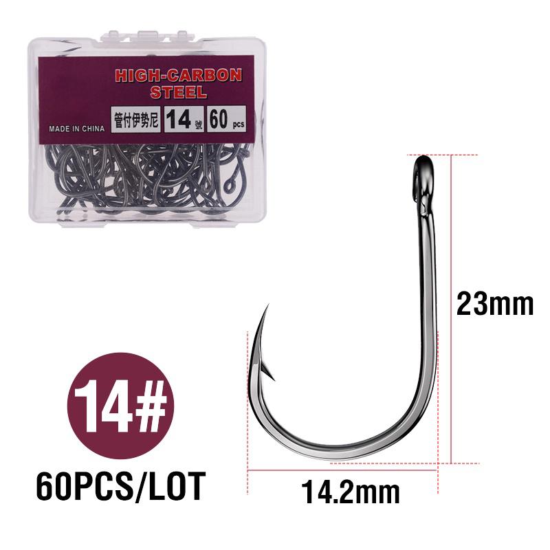 1 Box High Carbon Steel Circle Fishing Hooks Freshwater Fishhook Hole Strong Carp Fish Tackle High Quality
