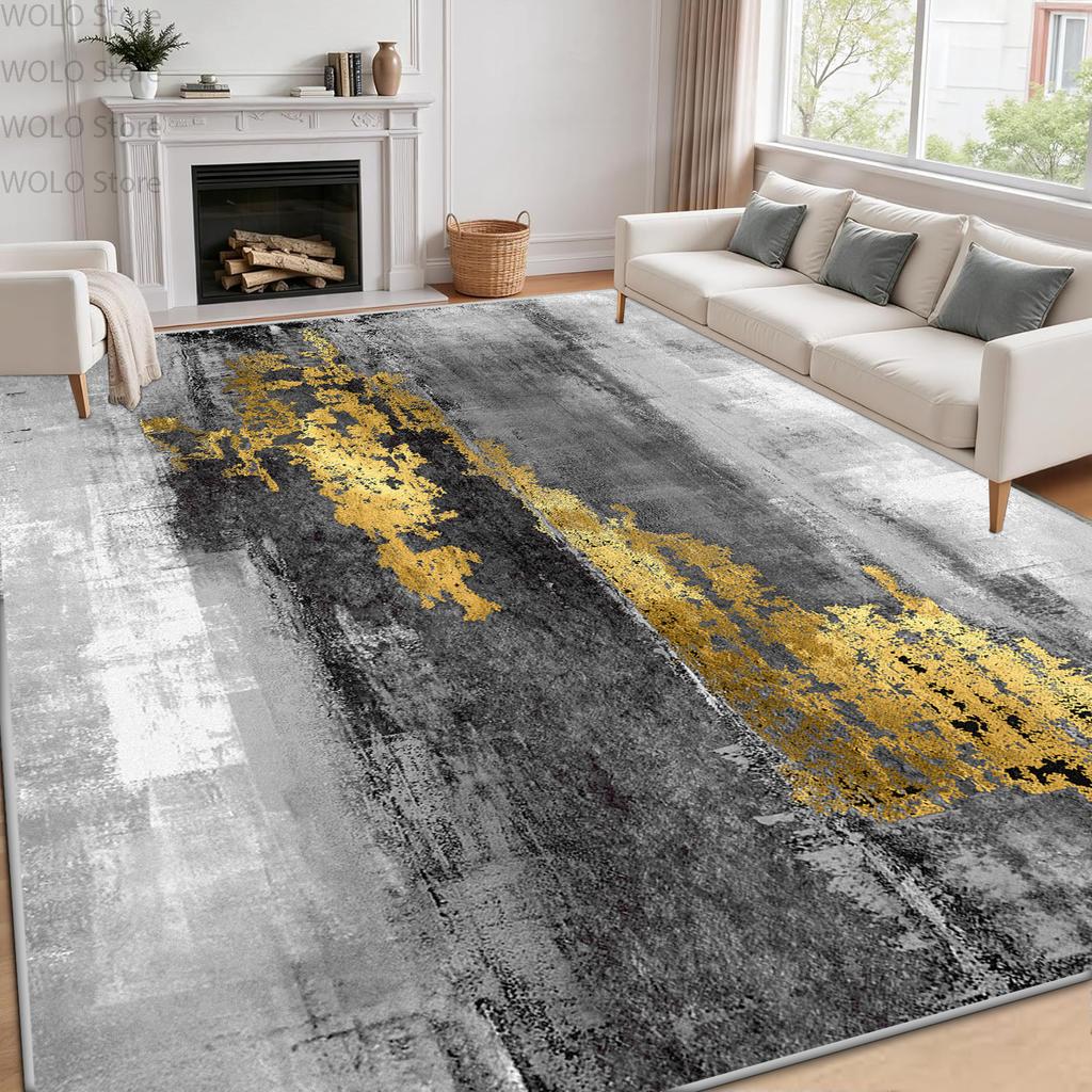 Light Luxury Living Room Carpet Abstract Simple Style Decoration Large Rugs Non-slip Washable Bedroom Soft Floor Mat 6.5x9.8ft