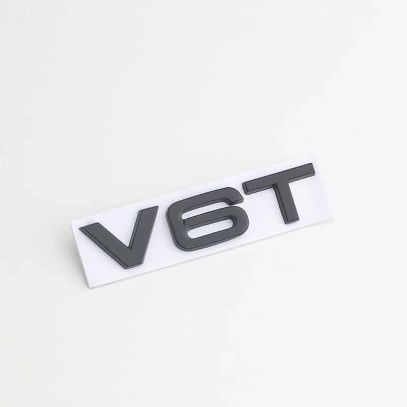 3D Metal Car Fender Side Emblem V6T V8T Logo For f2 S4 A4 B7 V6T Sticker A6 Golf 4 C7 SQ7 Q8 R8 S8 RS8 V8T Badge Accessories