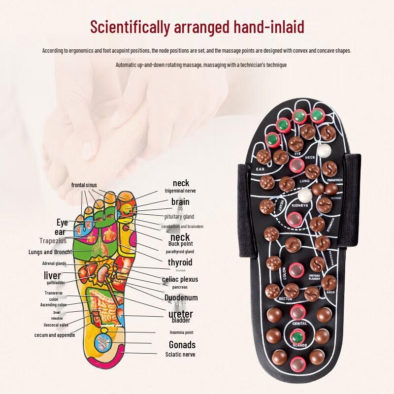 Массажные тапочки CLORIS с нефритом и турмалином для акупрессуры, штекер CN (адаптер в комплекте)