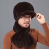 Fur Hat Men's Winter Old Man Rex Rabbit Hair Thickened Warm Woven Rabbit Hair Wool Winter