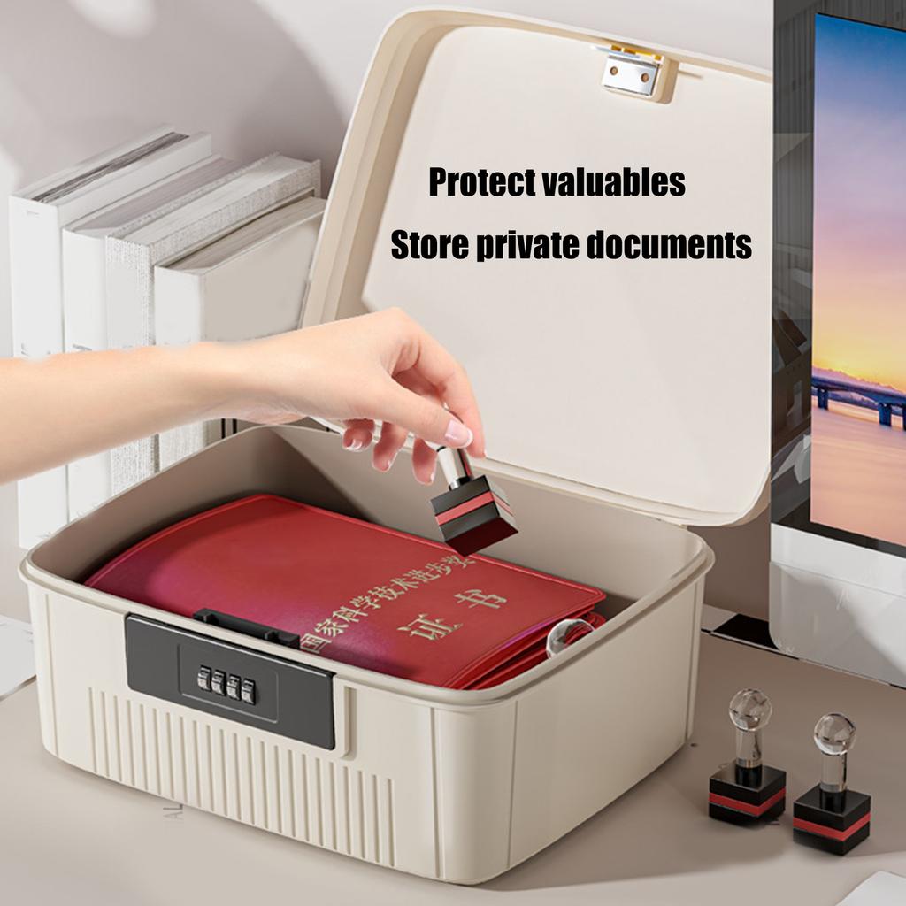 Большой запираемый контейнер для хранения вещей, аксессуар для домашнего офиса, школы с кодовым замком и съемным лотком