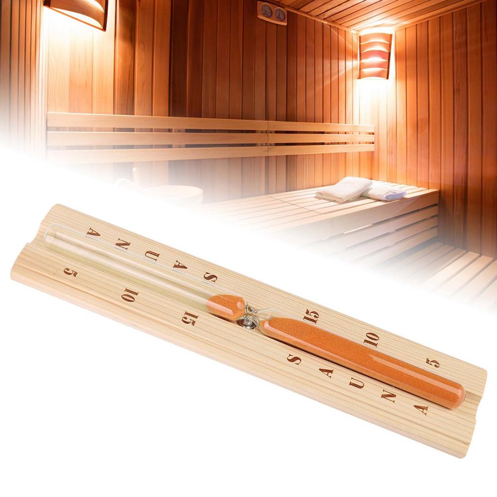 Pine Sauna Hourglass Clock Accurate Heat Resistant Wooden Sand Timer for Spa Bath